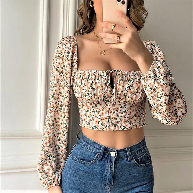 Long-sleeve Blouse Floral Print Women's Shirts 2022 New Vintage Slash Neck Blouses for Female blusas femme Blusas Roupa
Long-sleeve Blouse Floral Print Women's Shirts 2022 New Vintage Slash Neck Blouses for Female blusas femme Blusas Roupa