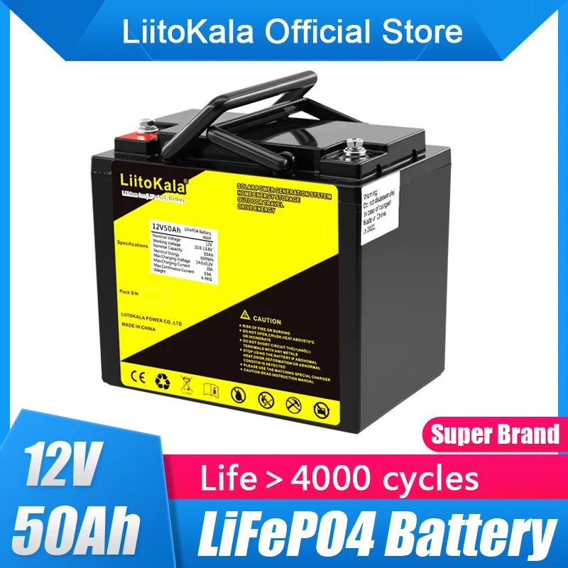 LiitoKala 12V 50Ah 60Ah 90Ah 100Ah 120Ah LiFePO4 Battery 12.8V 3000 Cycles For RV Campers Golf Cart Off-Road Off-grid Solar Wind
LiitoKala 12V 50Ah 60Ah 90Ah 100Ah 120Ah LiFePO4 Battery 12.8V 3000 Cycles For RV Campers Golf Cart Off-Road Off-grid Solar Wind