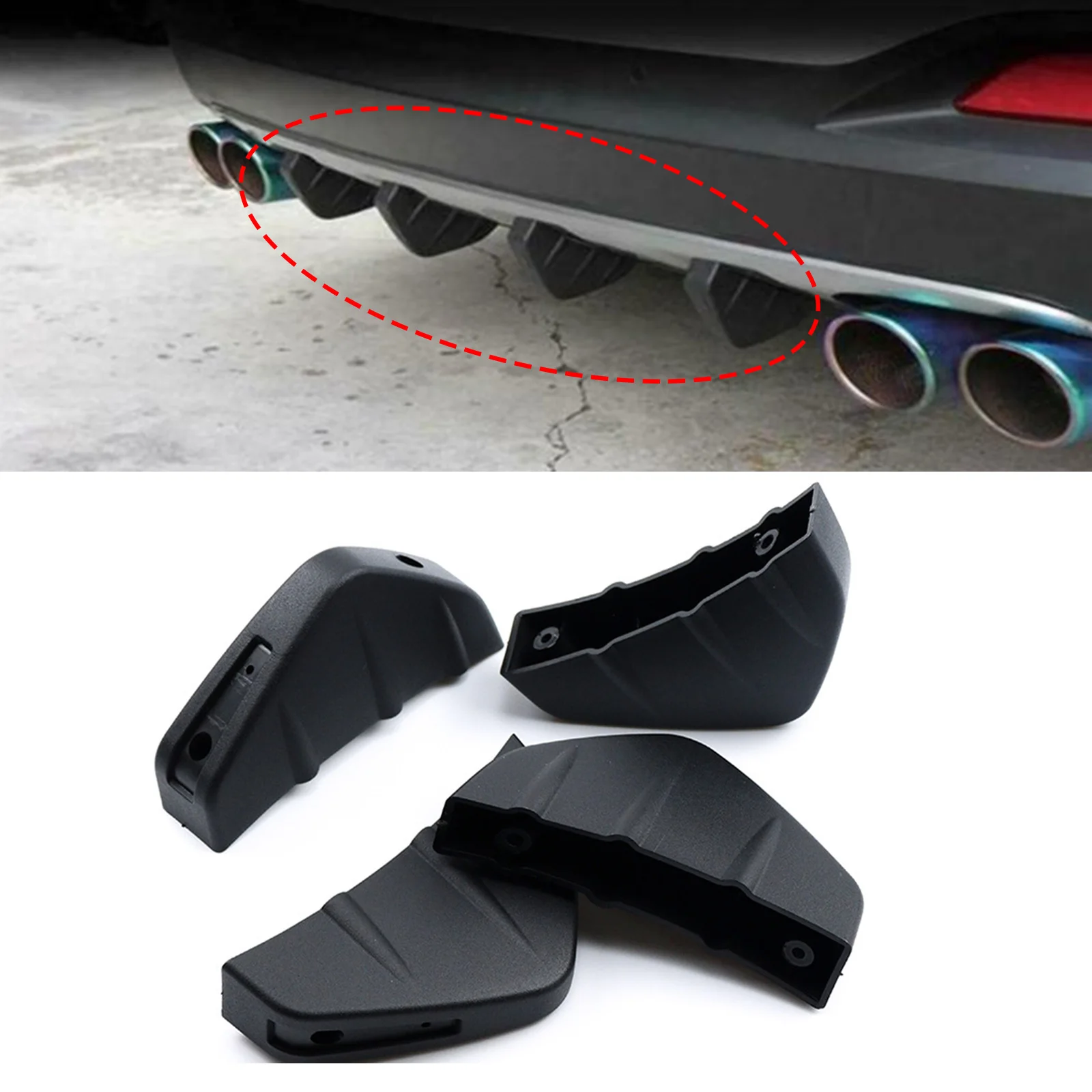 4pcs Red Black Universal Car Carbon Fiber Pattern Modified Shark Fin Rear Spoiler Car Rear Bumper Lip Diffuser Anti-collision
4pcs Red Black Universal Car Carbon Fiber Pattern Modified Shark Fin Rear Spoiler Car Rear Bumper Lip Diffuser Anti-collision