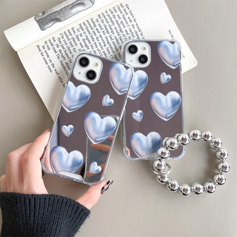 Mirror Surface Heart Silver Beads Chains Phone Case Cover for IPhone 14 Plus 11 12 13 14 Pro X XR XS Max Case for IPhone 14 Case
Mirror Surface Heart Silver Beads Chains Phone Case Cover for IPhone 14 Plus 11 12 13 14 Pro X XR XS Max Case for IPhone 14 Case