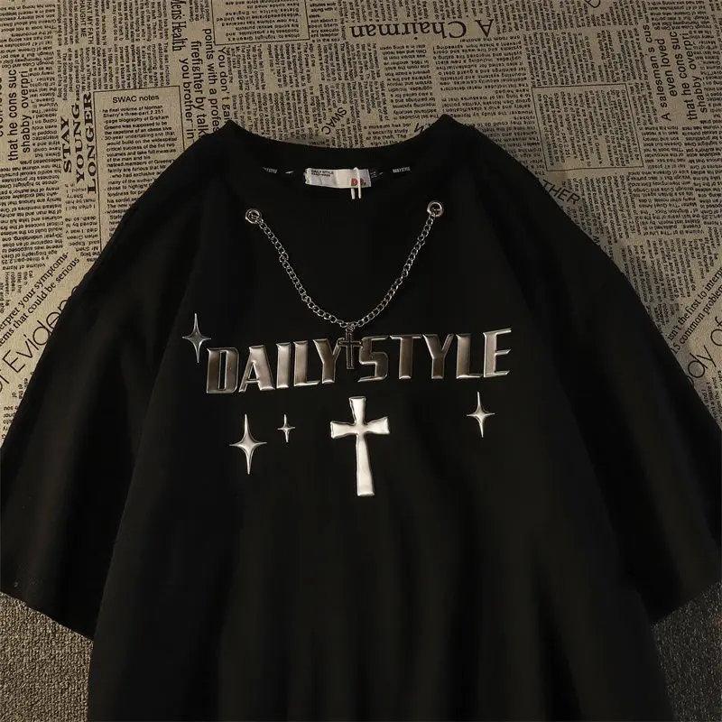 American retro cross printed short sleeved tshirts for men and women fashionable loose design street lovers short sleeved shirt
American retro cross printed short sleeved tshirts for men and women fashionable loose design street lovers short sleeved shirt