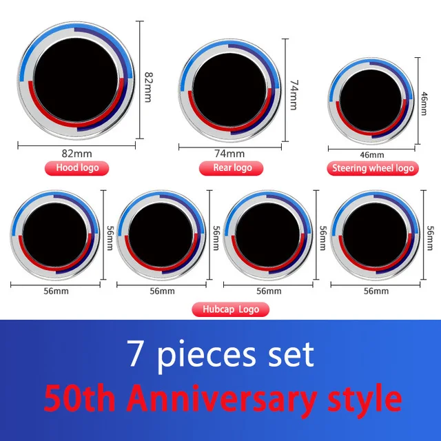7Pcs Voor Hood Emblem Voor Bmw 50th Anniversary Logo 82Mm + Achter Badge 74Mm + Wheel Hub Cap 68Mm + Stuurwiel Sticker 45Mm
7Pcs Voor Hood Emblem Voor Bmw 50th Anniversary Logo 82Mm + Achter Badge 74Mm + Wheel Hub Cap 68Mm + Stuurwiel Sticker 45Mm