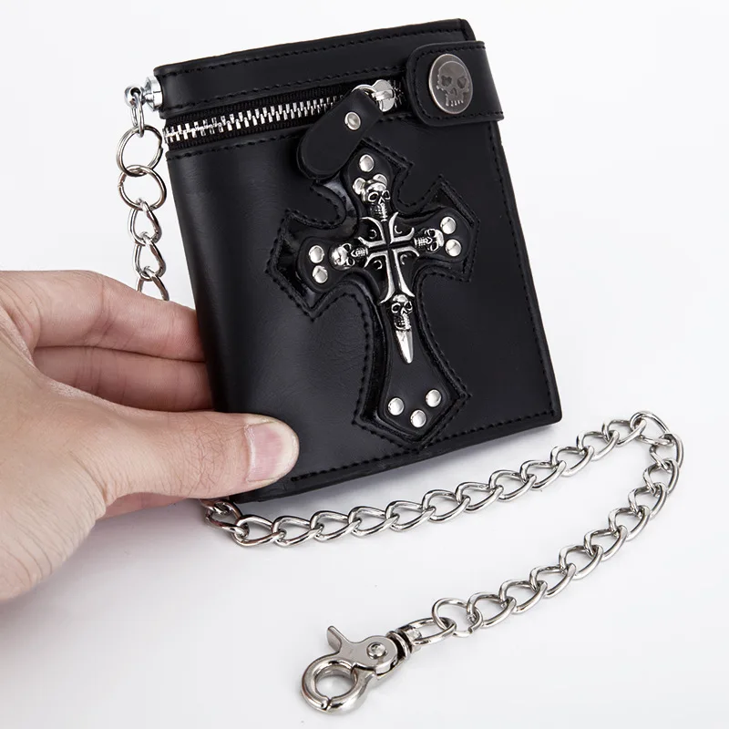 Men's Coin Wallet Card Bag Y2k Skull Head Cross Anti Theft Chain Rivet Purses Casual Zipper Male Foldable Retro Style Versatile
Men's Coin Wallet Card Bag Y2k Skull Head Cross Anti Theft Chain Rivet Purses Casual Zipper Male Foldable Retro Style Versatile