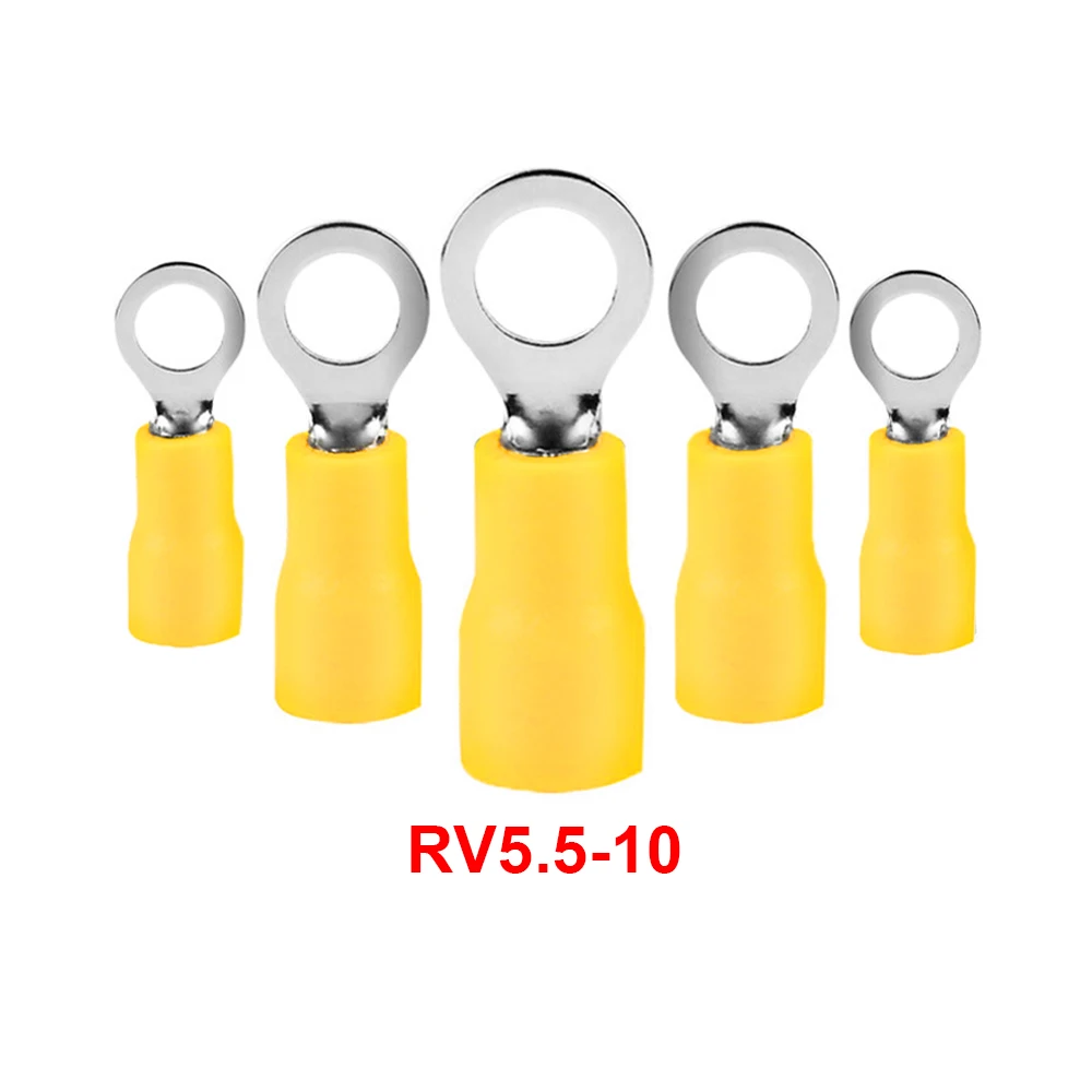 20 шт. RV5.5-10 желтое кольцо изолированный клеммный костюм 4-6мм2 кабельный провод разъем Электрический обжимной клеммный кабель провод 12-10AWG
20 шт. RV5.5-10 желтое кольцо изолированный клеммный костюм 4-6мм2 кабельный провод разъем Электрический обжимной клеммный кабель провод 12-10AWG