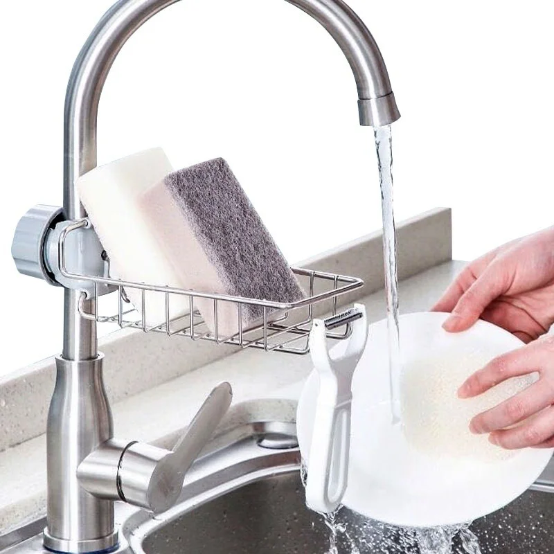 Kitchen Sink Faucet Shelf Stainless Steel Sponge Holder Adjustable Sink Faucet Dishcloth Towel Storage Rack
Kitchen Sink Faucet Shelf Stainless Steel Sponge Holder Adjustable Sink Faucet Dishcloth Towel Storage Rack