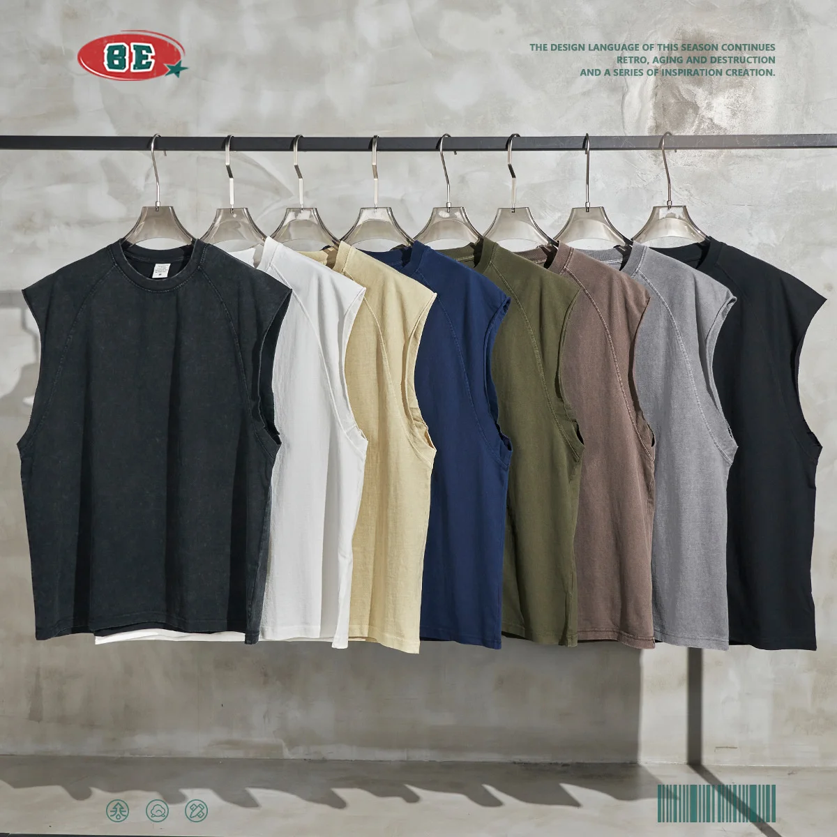 men's BE wear | 275G washed old raglan sleeveless vest in spring and summer 2023 American street fashion label T
men's BE wear | 275G washed old raglan sleeveless vest in spring and summer 2023 American street fashion label T