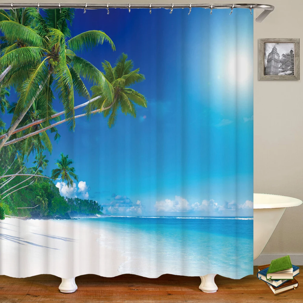 Beach Ocean Shell Waterproof Shower Curtains Sea Scenery Bath Curtains Bathroom Home Washable Fabric Bath Screen With 12 Hooks
Beach Ocean Shell Waterproof Shower Curtains Sea Scenery Bath Curtains Bathroom Home Washable Fabric Bath Screen With 12 Hooks