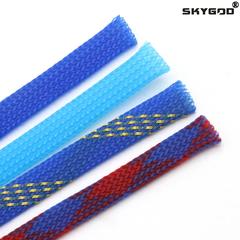 1/5/10M Blue-Gold-Red PET Braided Wire Cable Sleeve 3 4 6 8 10 12 16 20 25 30 40mm Tight High Density Expandable 
1/5/10M Blue-Gold-Red PET Braided Wire Cable Sleeve 3 4 6 8 10 12 16 20 25 30 40mm Tight High Density Expandable