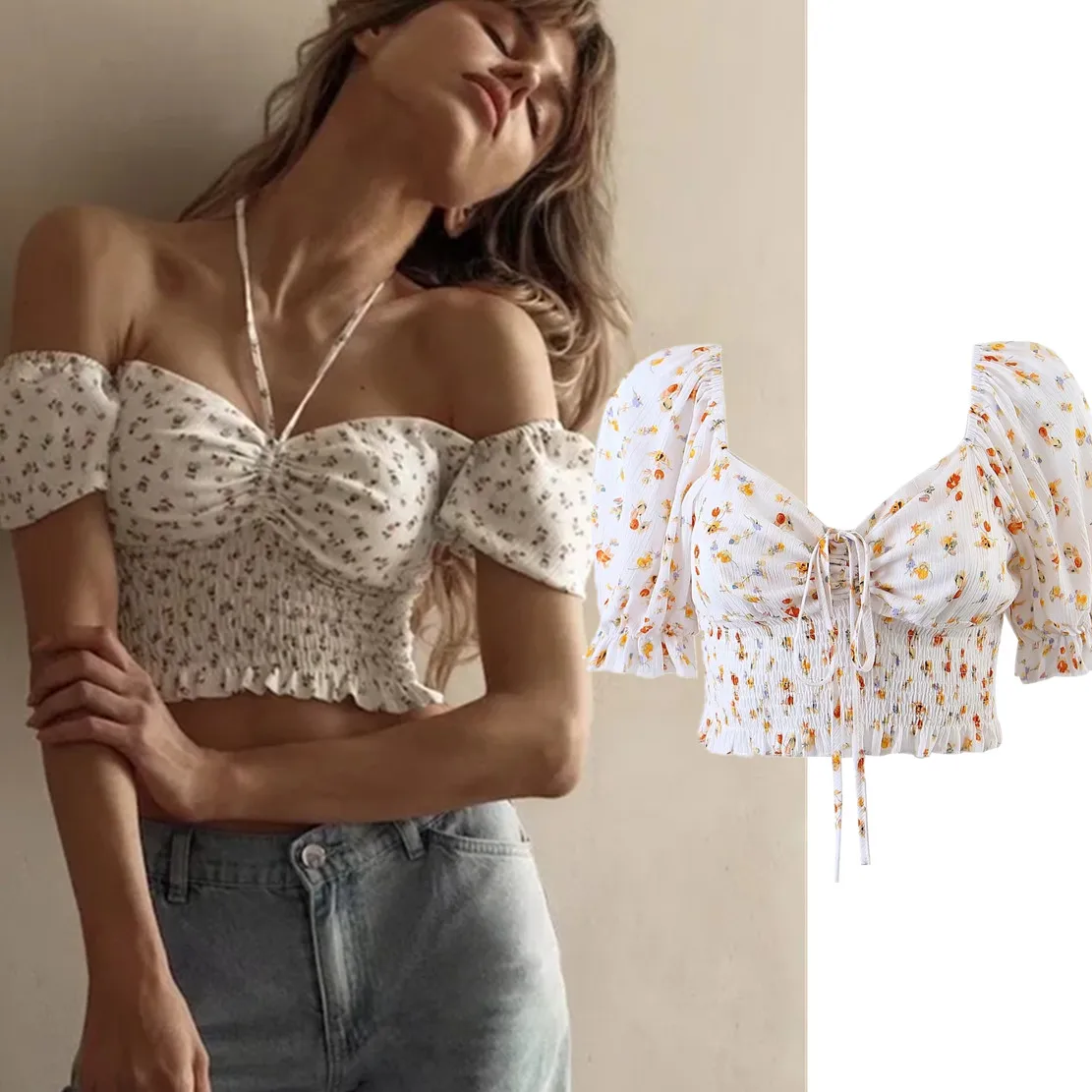 Withered French Style Indie Folk Fashion Sexy Off Shoulder Short Tops Rayon Halter Causal Shirt Women
Withered French Style Indie Folk Fashion Sexy Off Shoulder Short Tops Rayon Halter Causal Shirt Women