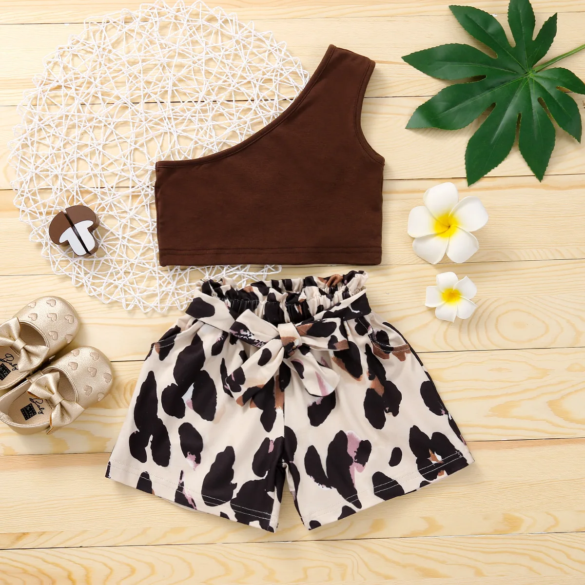 Baby Girl Clothes Infant Clothing Sets Toddler Solid One Word Shoulder Top + Leopard Shorts 2pcs Set Children Casual Outfits
Baby Girl Clothes Infant Clothing Sets Toddler Solid One Word Shoulder Top + Leopard Shorts 2pcs Set Children Casual Outfits