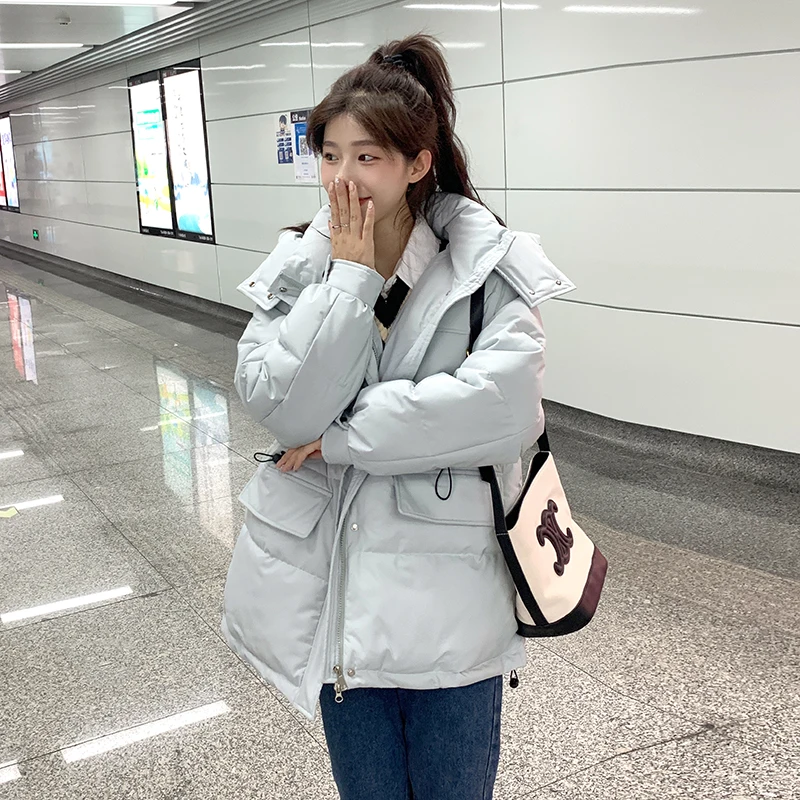 Women Blue Down Jacket Stand Collar Hooded Puffer Outwear Tops Winter Korean Fashion Drawstring Slim Windproof Warm Thicken Coat
Women Blue Down Jacket Stand Collar Hooded Puffer Outwear Tops Winter Korean Fashion Drawstring Slim Windproof Warm Thicken Coat