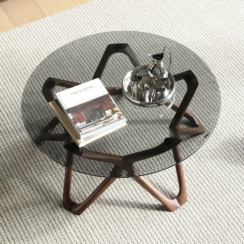 Italian light luxury tea table round high-quality solid wood tempered glass small family living room sofa table
Italian light luxury tea table round high-quality solid wood tempered glass small family living room sofa table