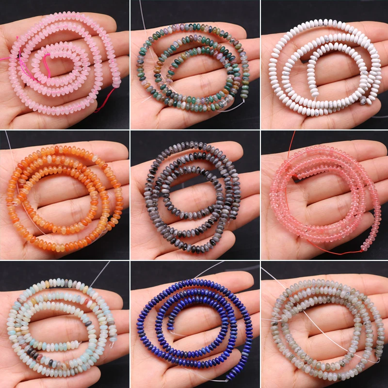 2x4mm Natural Abacus Stone Beads for Jewelry Making Accessories Flat Crystal Spacer Beads for Fashion Women Bracelets Supplies
2x4mm Natural Abacus Stone Beads for Jewelry Making Accessories Flat Crystal Spacer Beads for Fashion Women Bracelets Supplies