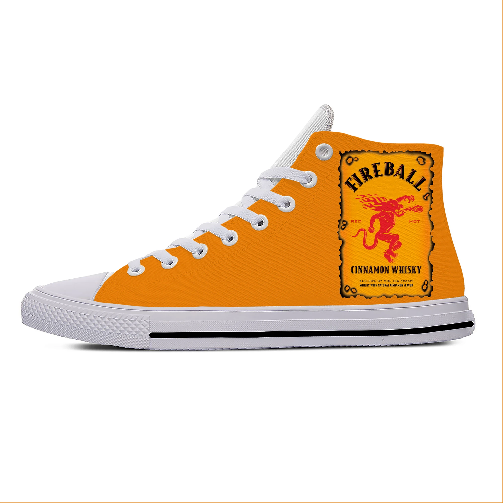 

Fireball Cinnamon High Top Sneakers Whisky Mens Womens Teenager Casual Shoes Canvas Running Shoes 3D Print Lightweight shoe