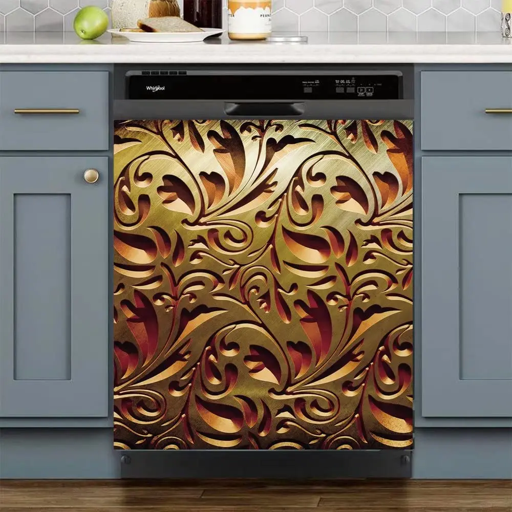 Kitchen Gold Pattern Dishwasher Magnet Decorative Cover Sticker, Magnetic Fridge Cover Sticker, Kitchen Cabinet Door Magnet Stic
Kitchen Gold Pattern Dishwasher Magnet Decorative Cover Sticker, Magnetic Fridge Cover Sticker, Kitchen Cabinet Door Magnet Stic