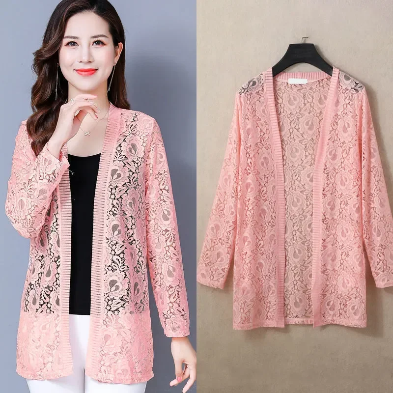 2023 Spring and Summer New Fashion Women's Mid-length Lace Cardigan Thin Coat Casual Outer Wear Solid Color Sunscreen Cardigan
2023 Spring and Summer New Fashion Women's Mid-length Lace Cardigan Thin Coat Casual Outer Wear Solid Color Sunscreen Cardigan