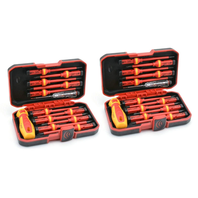 26 Pcs VDE Insulated Screwdriver Set CR-V High Voltage 1000V Magnetic Phillips Slotted Torx Screwdriver Hand Tools
26 Pcs VDE Insulated Screwdriver Set CR-V High Voltage 1000V Magnetic Phillips Slotted Torx Screwdriver Hand Tools