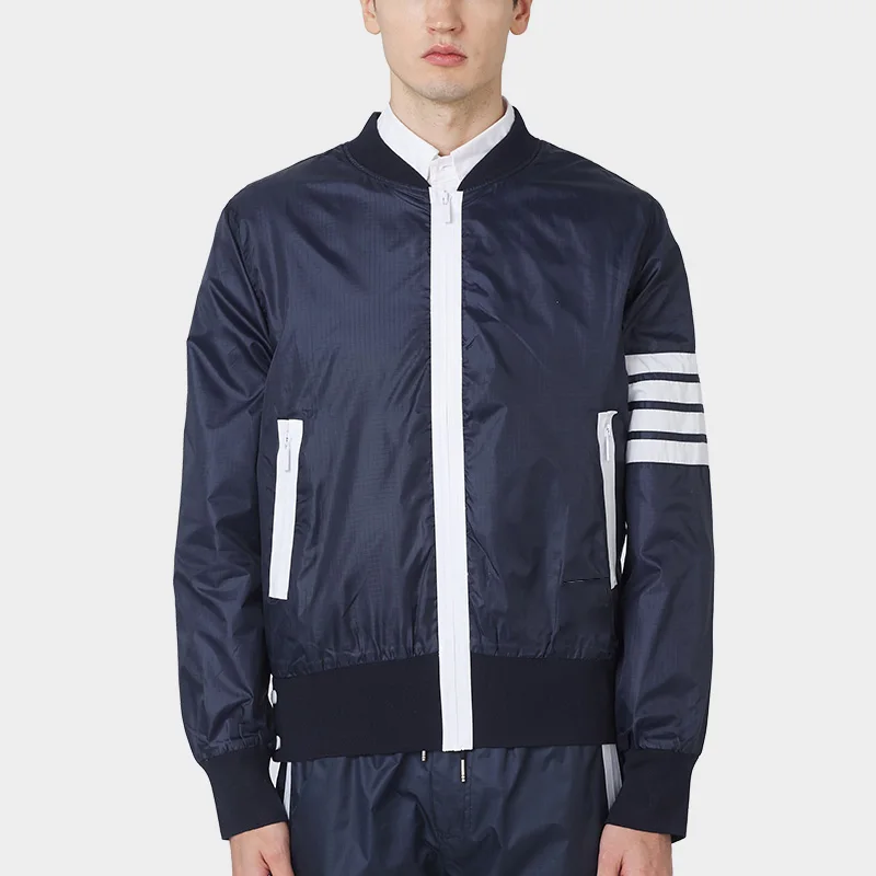 TB THOM BomberJackets Men's Striped 4-Bar Zipper Windproof Clothings High-Quality Baseball Spring Autunm Men Jacket
TB THOM BomberJackets Men's Striped 4-Bar Zipper Windproof Clothings High-Quality Baseball Spring Autunm Men Jacket