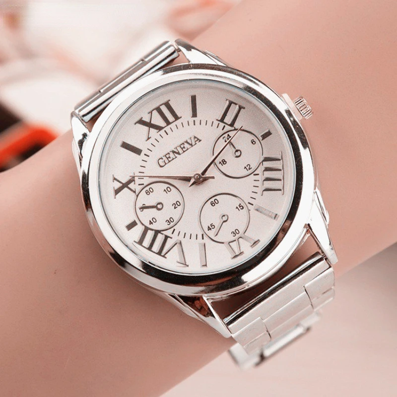 New Brand 3 Eyes Silver Geneva Casual Quartz Watch Women Stainless Steel Dress Watches Relogio Feminino Ladies Clock Hot Sale
New Brand 3 Eyes Silver Geneva Casual Quartz Watch Women Stainless Steel Dress Watches Relogio Feminino Ladies Clock Hot Sale