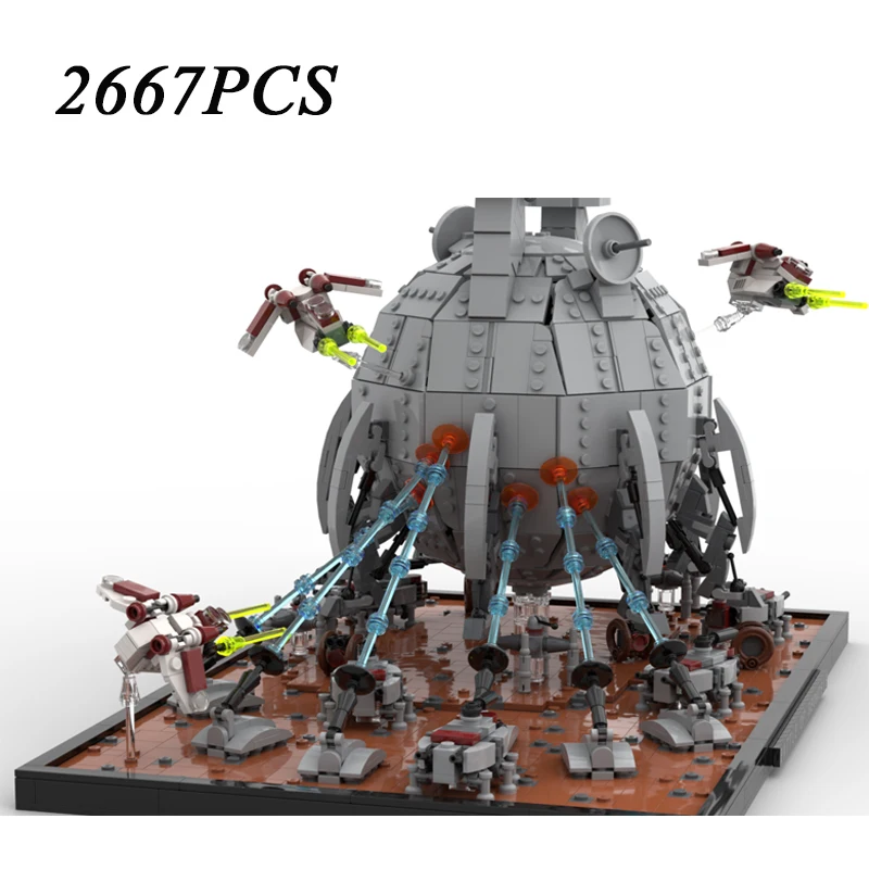 MOC Geonosian Battle Diorama and Core Ship The Clone Wars New Space War 2020 Building Block Model Children's Toys Christmas Gift
MOC Geonosian Battle Diorama and Core Ship The Clone Wars New Space War 2020 Building Block Model Children's Toys Christmas Gift