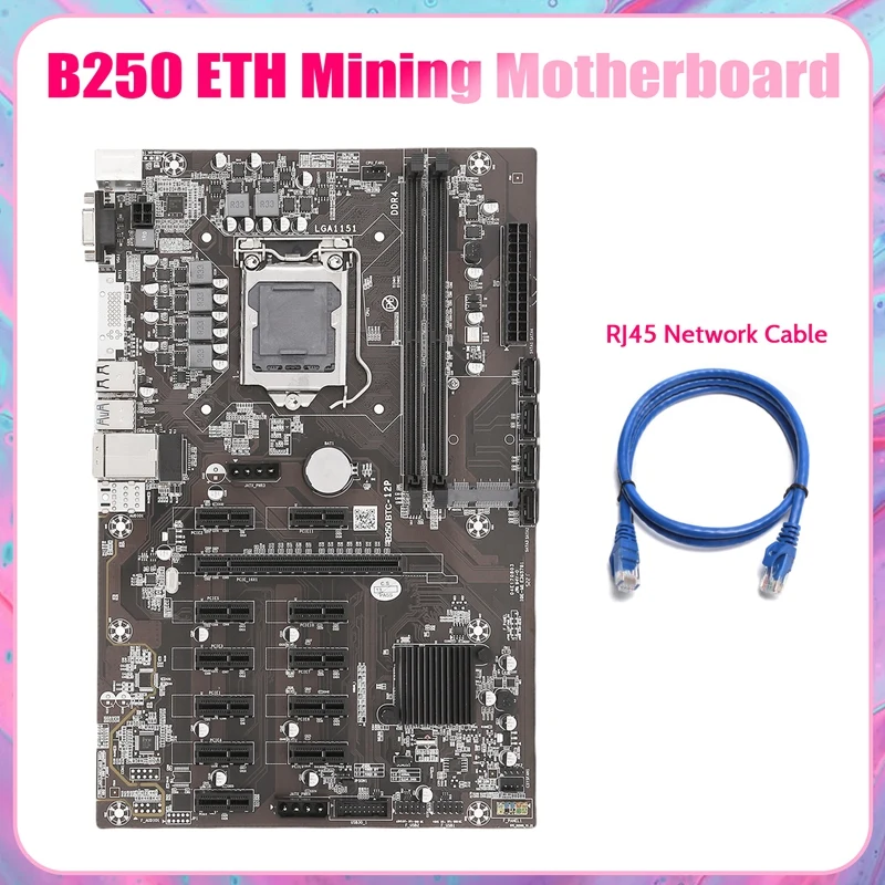 Материнская плата B250B ETH для майнинга + сетевой кабель RJ45 LGA1151 DDR4 12x, слот для графической карты MSATA SATA3.0 для майнинга BTC
Материнская плата B250B ETH для майнинга + сетевой кабель RJ45 LGA1151 DDR4 12x, слот для графической карты MSATA SATA3.0 для майнинга BTC