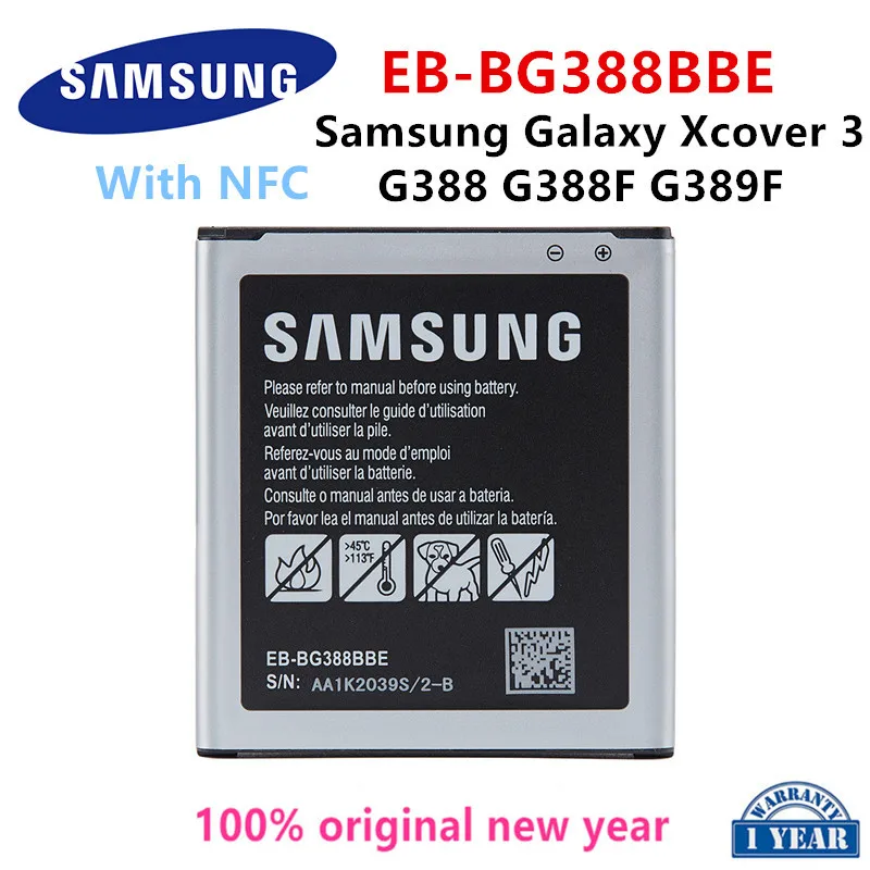 SAMSUNG Orginal EB-BG388BBE Replacement 2200mAh Battery For Samsung Galaxy Xcover 3 SM-G388 G388F G389F Batteries With NFC
SAMSUNG Orginal EB-BG388BBE Replacement 2200mAh Battery For Samsung Galaxy Xcover 3 SM-G388 G388F G389F Batteries With NFC