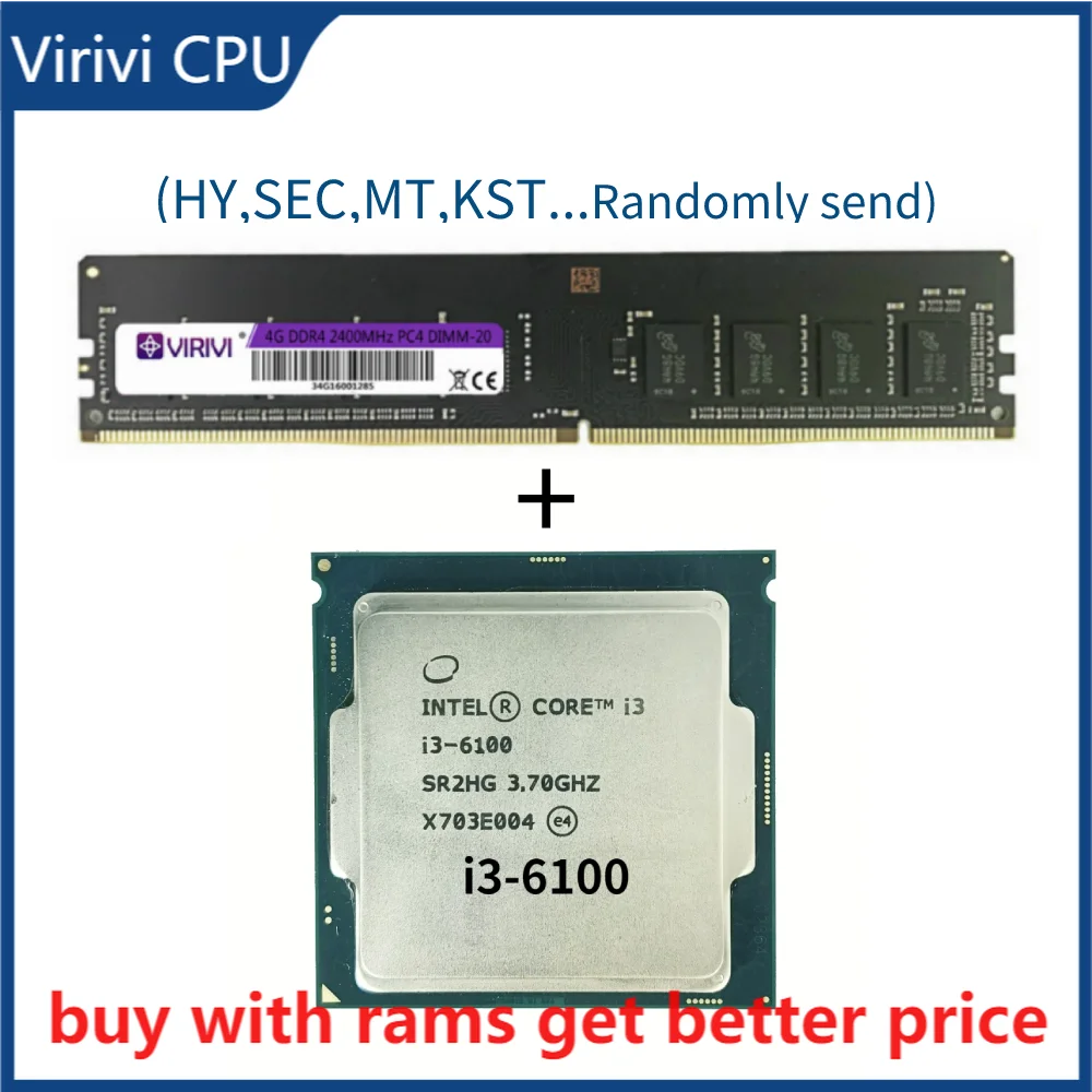 DDR4 4G 2400Mhz with i3 6100 3.7GHz 3M 2 Core 4 Thread 51w LGA1151 Processor desktop ddr3 ram memory
DDR4 4G 2400Mhz with i3 6100 3.7GHz 3M 2 Core 4 Thread 51w LGA1151 Processor desktop ddr3 ram memory