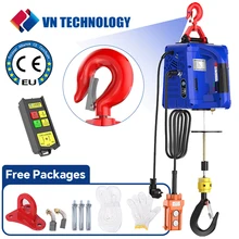 Electric Hoist Lift Portable Crane, 100-500KG Upgrade Electric Winch with Remote Control, Steel Wire Rope Lifting Hoist 220V