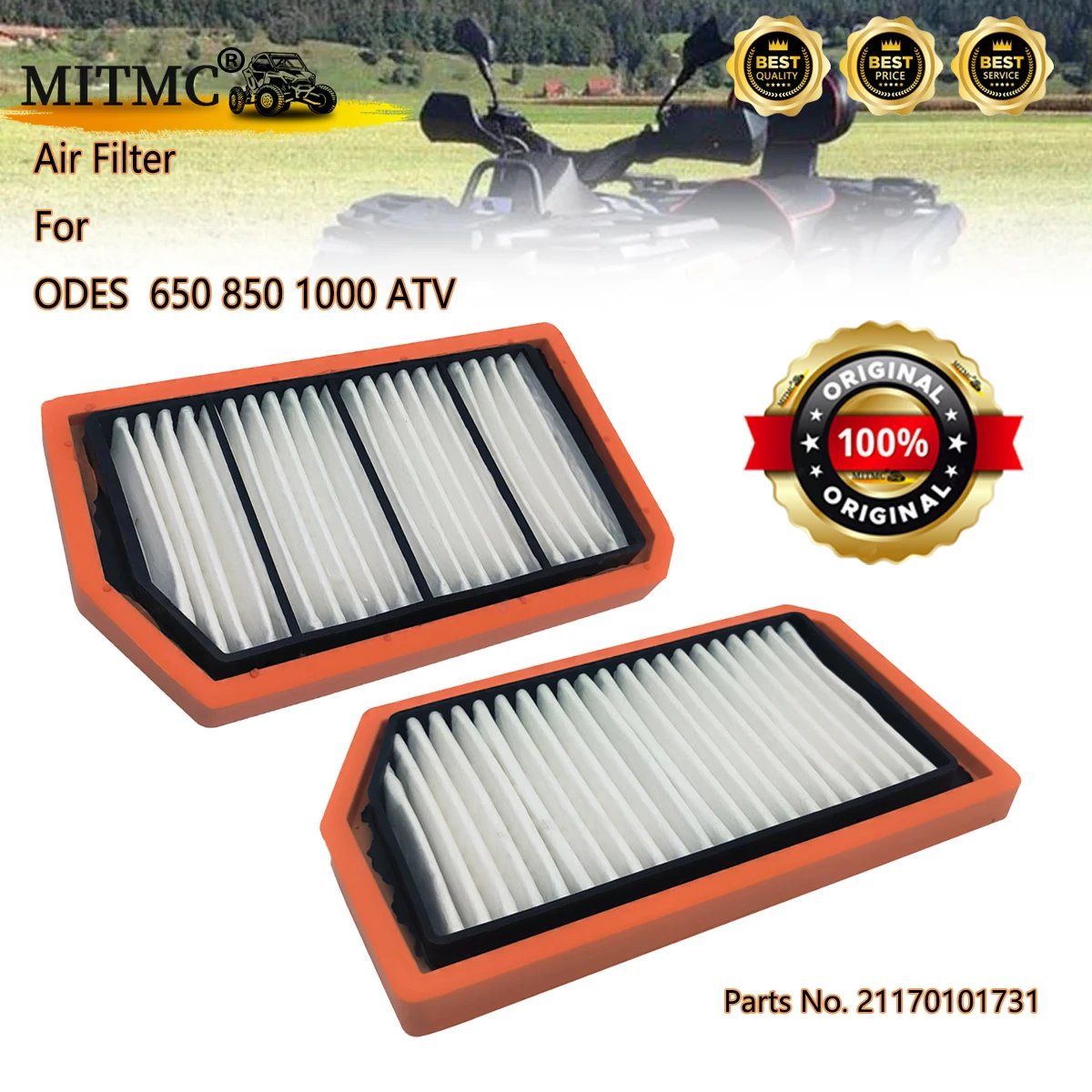 Оригинальный воздушный фильтр для AODES ODES 650 800 850 1000 ATV 21170101731, 2 шт.
Оригинальный воздушный фильтр для AODES ODES 650 800 850 1000 ATV 21170101731, 2 шт.