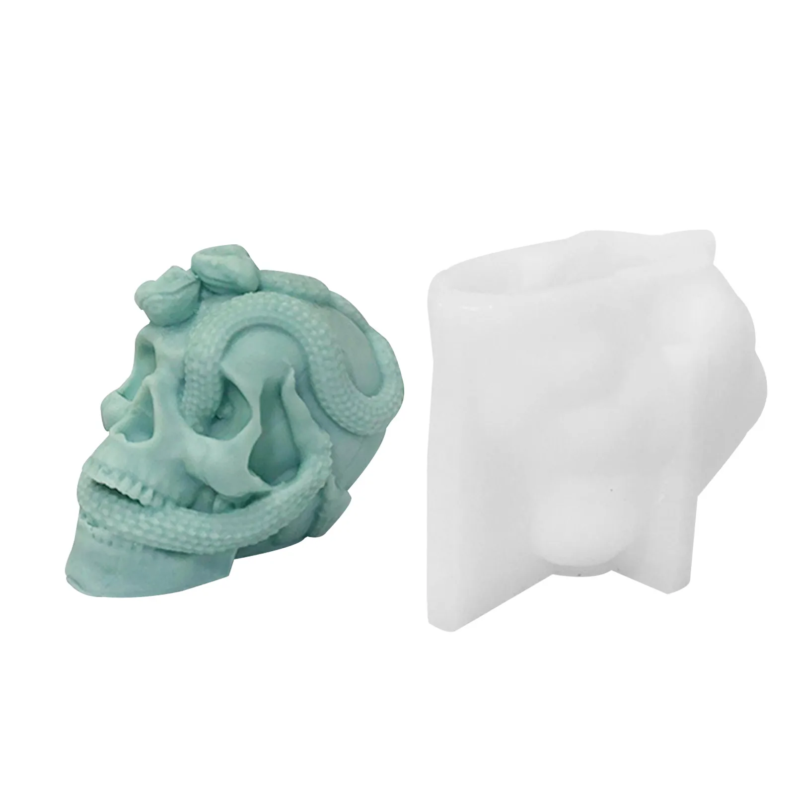 

Силиконовая форма в виде змеиных черепов, 3D декор, форма для эпоксидной смолы «сделай сам», форма для свечи, черепа, змеи, для Хэллоуина, форм...