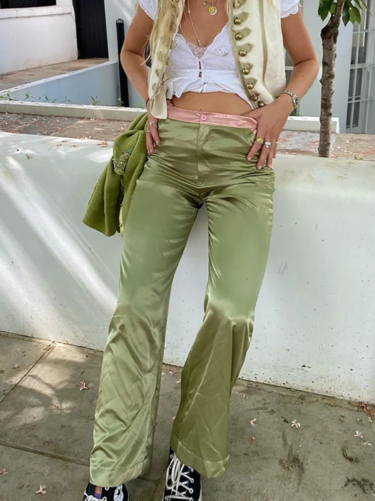 Taruxy Satin Silk Wide Legs Pants Women Autumn Patchwork High Waisted Long Pants Elegant High Street Casual Trousers Pantalones
Taruxy Satin Silk Wide Legs Pants Women Autumn Patchwork High Waisted Long Pants Elegant High Street Casual Trousers Pantalones