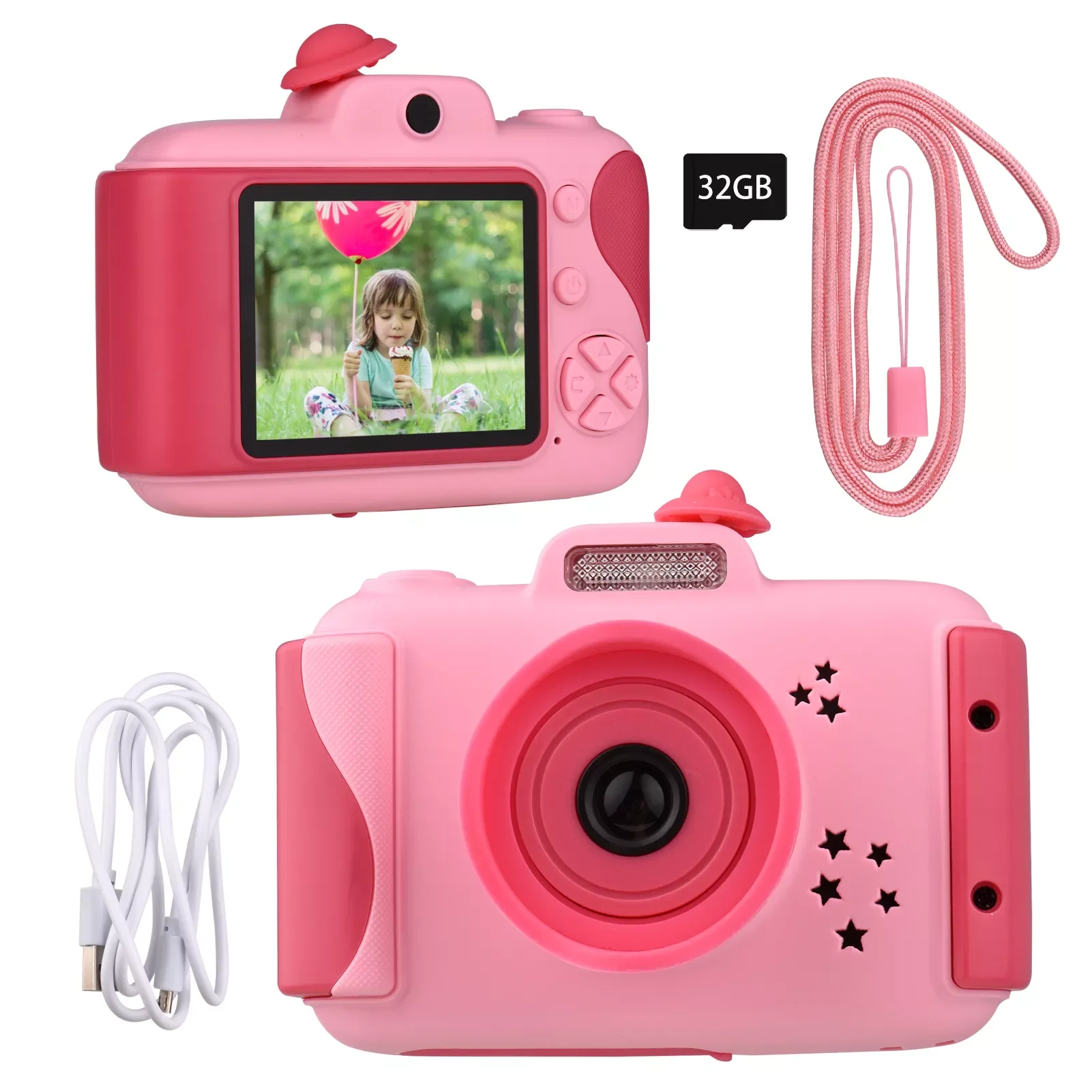 1080P Cute Video Camera Camcorder 2.4 Inch Large Screen Kids Digital Camera with 32GB Memory Card for Children Birthday Gift
1080P Cute Video Camera Camcorder 2.4 Inch Large Screen Kids Digital Camera with 32GB Memory Card for Children Birthday Gift