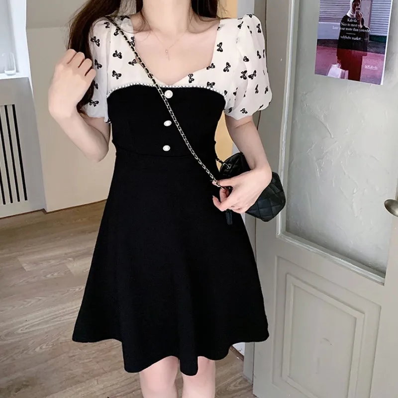 Bow Print Evening Elegant Sexy Mini Party Dress For Women 2022 Summer Puff Short Sleeve V Neck Pearl Plus Size Black Dresses
Bow Print Evening Elegant Sexy Mini Party Dress For Women 2022 Summer Puff Short Sleeve V Neck Pearl Plus Size Black Dresses
