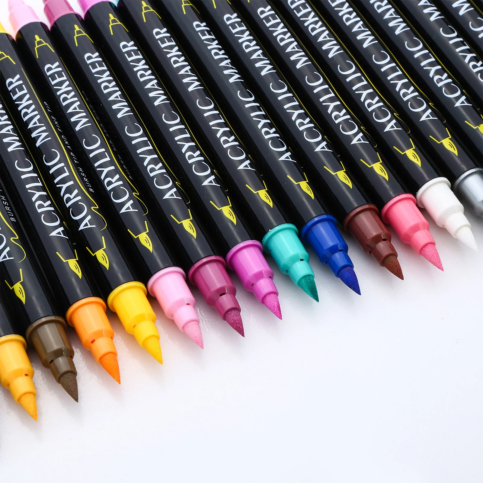 24 Colors Dual Tip Acrylic Paint Pens Quick Drying Acrylic Brush Marker Pens for Rock Painting, Ceramic, Glass DIY Card Making
24 Colors Dual Tip Acrylic Paint Pens Quick Drying Acrylic Brush Marker Pens for Rock Painting, Ceramic, Glass DIY Card Making