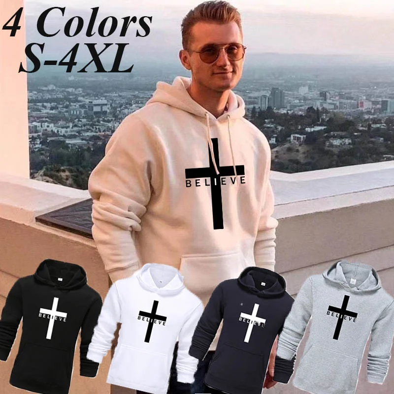 2022 Newest Fashion Men's Autumn and Winter Hoodie Cross I Believe Printed Man Designer Casual Warm Hooded Tops(4 Colors) S-4XL
2022 Newest Fashion Men's Autumn and Winter Hoodie Cross I Believe Printed Man Designer Casual Warm Hooded Tops(4 Colors) S-4XL