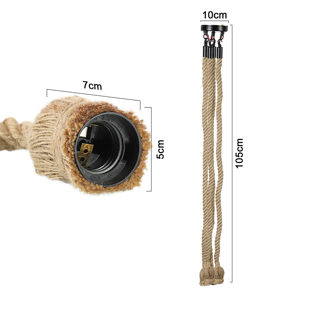 Retro Light Pendant Light 200-240V 4 Lights Pendant Light Fitting E27 Lamp Holder Hemp Rope IP20 Natural Hemp IP20
Retro Light Pendant Light 200-240V 4 Lights Pendant Light Fitting E27 Lamp Holder Hemp Rope IP20 Natural Hemp IP20