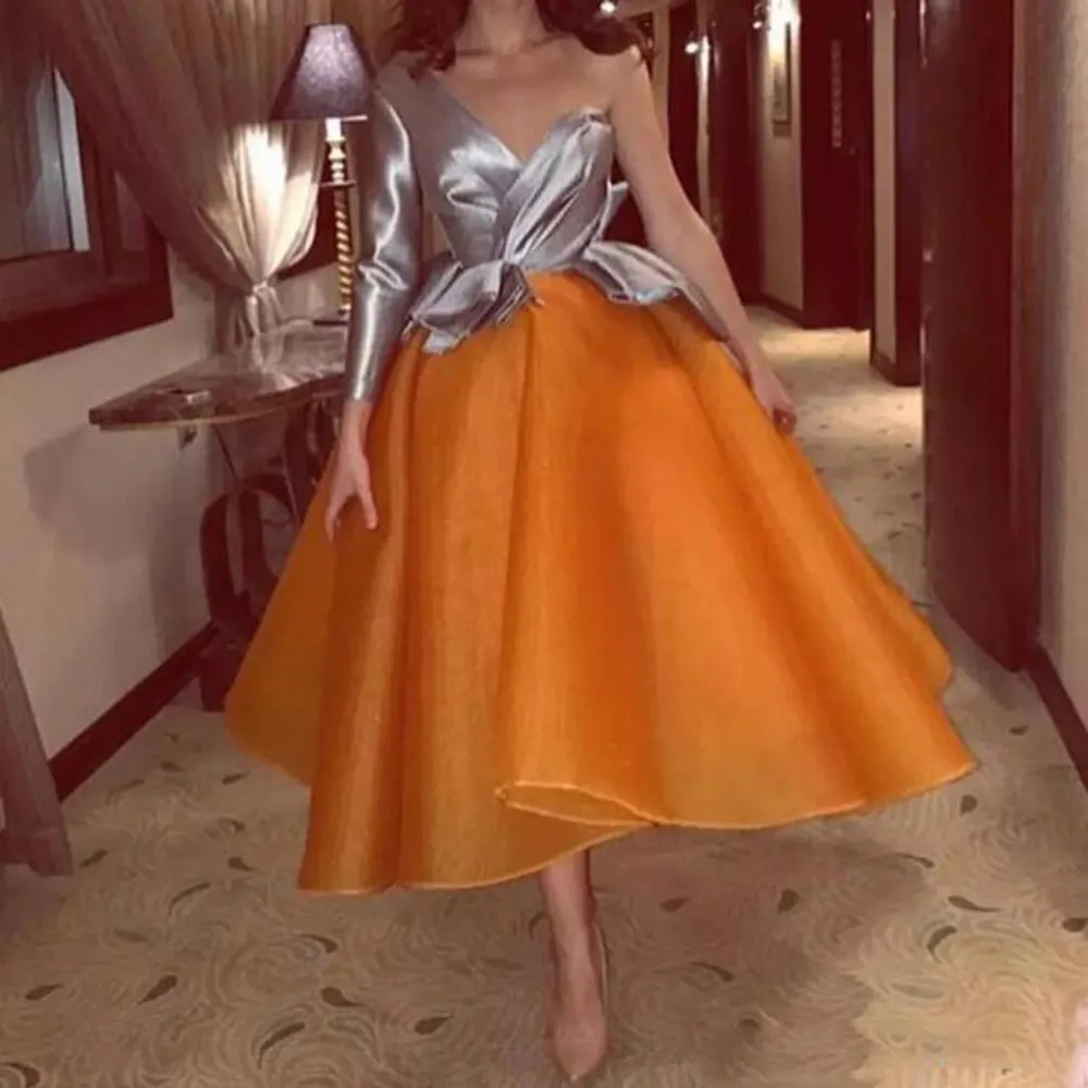 Gray And Orange Prom Dresses Sexy One Shoulder Long Sleeves Evening Gowns Saudi Arabic Dubai Formal Party Dress Gray And Orange
Gray And Orange Prom Dresses Sexy One Shoulder Long Sleeves Evening Gowns Saudi Arabic Dubai Formal Party Dress Gray And Orange