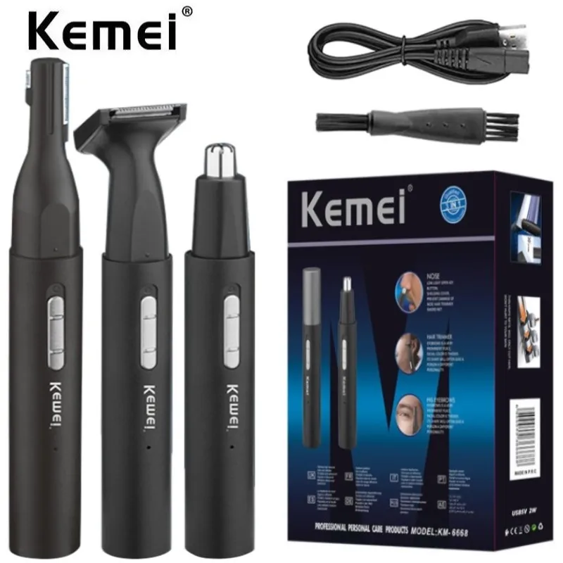 Kemei Portable Nose Ear Hair Trimmer Micro USB Charging 3-in-1 Eyebrow Beard Trimmer for Men and Women Pain-Free Lightweight
Kemei Portable Nose Ear Hair Trimmer Micro USB Charging 3-in-1 Eyebrow Beard Trimmer for Men and Women Pain-Free Lightweight