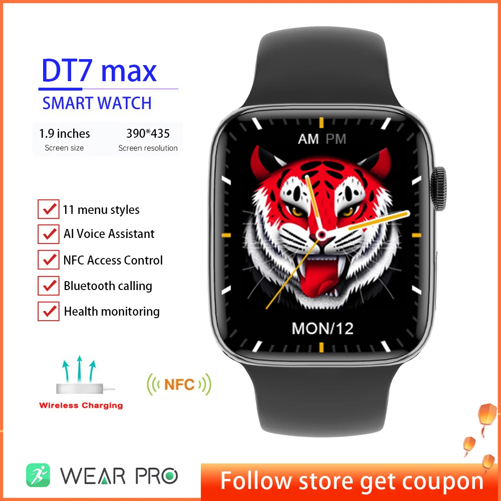 DT7 Max Smart Watch Series 7 Women Watch For Men 1.9 Inch Smartwatch NFC Fitness Bracelet Men's Wristwatch Clock PK IWO W27 Pro
DT7 Max Smart Watch Series 7 Women Watch For Men 1.9 Inch Smartwatch NFC Fitness Bracelet Men's Wristwatch Clock PK IWO W27 Pro