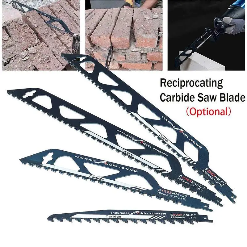 Reciprocating Saw Blade For Cutting Concrete Red Brick Stone Masonry Saber Carbide Saw Blade S3243HM/S2243HM/S1243HM Hand Tools
Reciprocating Saw Blade For Cutting Concrete Red Brick Stone Masonry Saber Carbide Saw Blade S3243HM/S2243HM/S1243HM Hand Tools