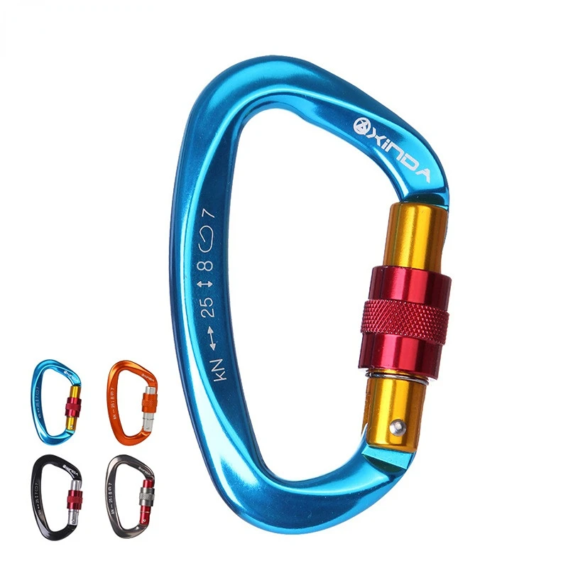 25kn Bergbeklimmen Speleologie Klimmen Carabiner D Shaped Veiligheid Master Schroef Lock Gesp Escalade Equipement
25kn Bergbeklimmen Speleologie Klimmen Carabiner D Shaped Veiligheid Master Schroef Lock Gesp Escalade Equipement