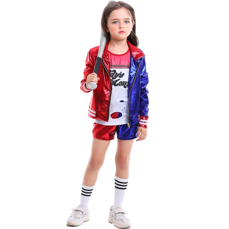 Children Girls Circus Joker Film Heroes Villains Jacket T Shirt Pants Wig Set Kids Halloween Cosplay Costumes Role Play Outfit
Children Girls Circus Joker Film Heroes Villains Jacket T Shirt Pants Wig Set Kids Halloween Cosplay Costumes Role Play Outfit