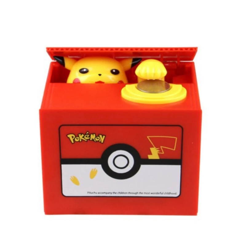 

Anime Pokemon Piggy Bank pikachu Action Figure Zhaocai cat cartoon electric savings stealing greedy money eating cute money box