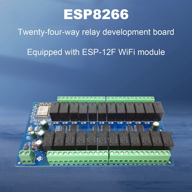Релейный модуль постоянного тока ESP8266, плата разработки с Wi-Fi, 24 канала, 24 В, релейная плата ESP8266
Релейный модуль постоянного тока ESP8266, плата разработки с Wi-Fi, 24 канала, 24 В, релейная плата ESP8266