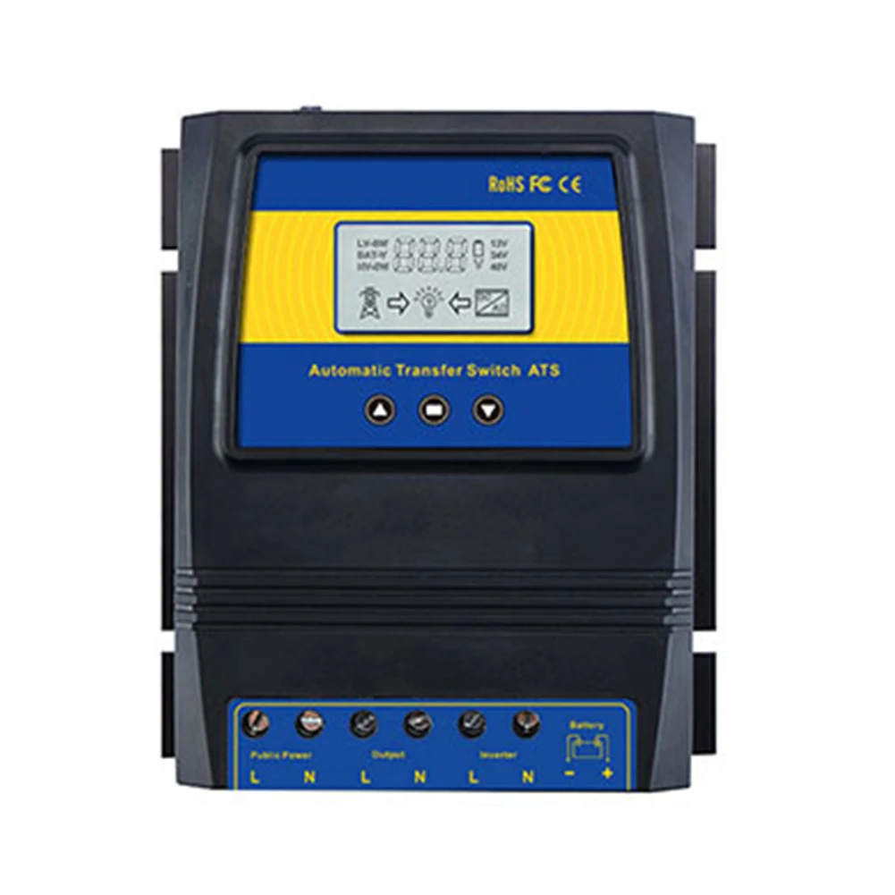 ATS-11KW Dual Power Transfer Switch 12V 24V 48V Auto Select LCD Solar Charge Controllers Reverse UPS Work for Solar Wind Systems
ATS-11KW Dual Power Transfer Switch 12V 24V 48V Auto Select LCD Solar Charge Controllers Reverse UPS Work for Solar Wind Systems
