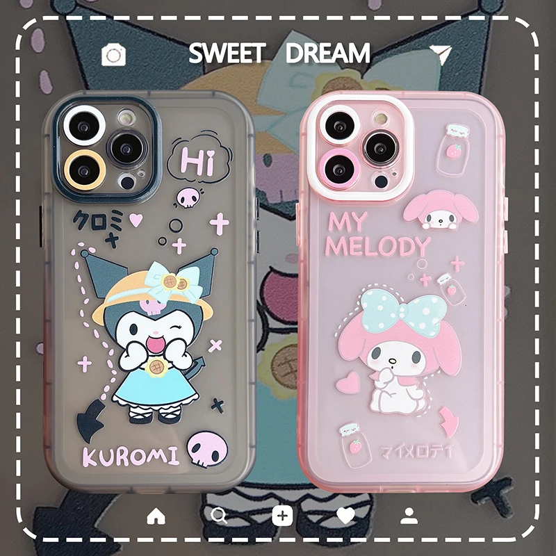 BANDAI Strawberry Melody Kuromi Couple Scrub Cute Silicone Phone Case for iPhone 11 12 13 Pro Max 8 7 6 Plus X SE XR Hard Fundas
BANDAI Strawberry Melody Kuromi Couple Scrub Cute Silicone Phone Case for iPhone 11 12 13 Pro Max 8 7 6 Plus X SE XR Hard Fundas