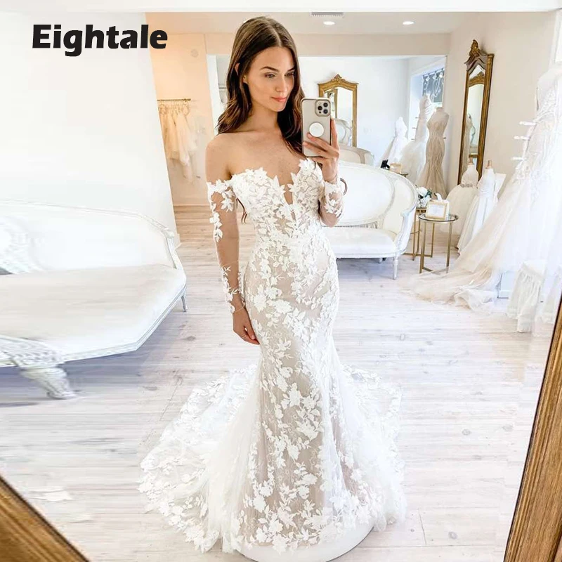 Eightale Romantic Wedding Dress 2022 Sweeteart Appliques Lace Long Sleeves Bridal Gown Mermaid Wedding Gown- Custom Made
Eightale Romantic Wedding Dress 2022 Sweeteart Appliques Lace Long Sleeves Bridal Gown Mermaid Wedding Gown- Custom Made