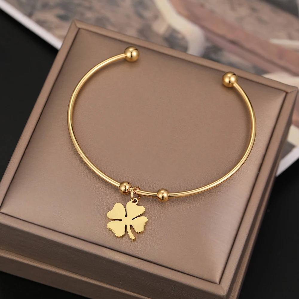 CACANA 316L Stainless Steel Open Bracelet Gold Color Clover Simple Trendy Jewelry For Women Bracelets Wedding Party Gifts N1958
CACANA 316L Stainless Steel Open Bracelet Gold Color Clover Simple Trendy Jewelry For Women Bracelets Wedding Party Gifts N1958