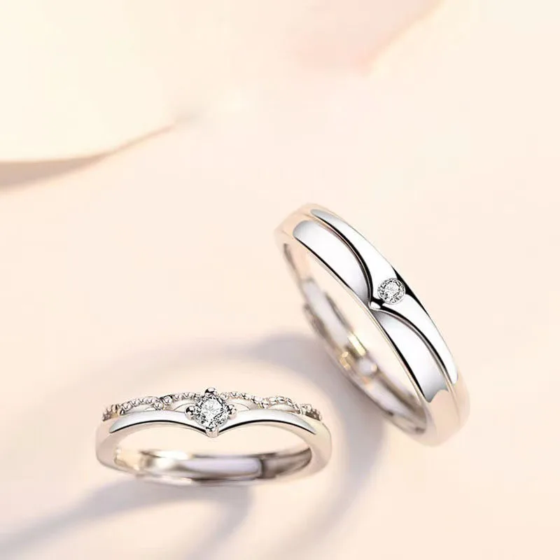 New Hot Selling Silver Color Simple Zircon Princess Crown Couple Opening Ring Gift JZ021
New Hot Selling Silver Color Simple Zircon Princess Crown Couple Opening Ring Gift JZ021