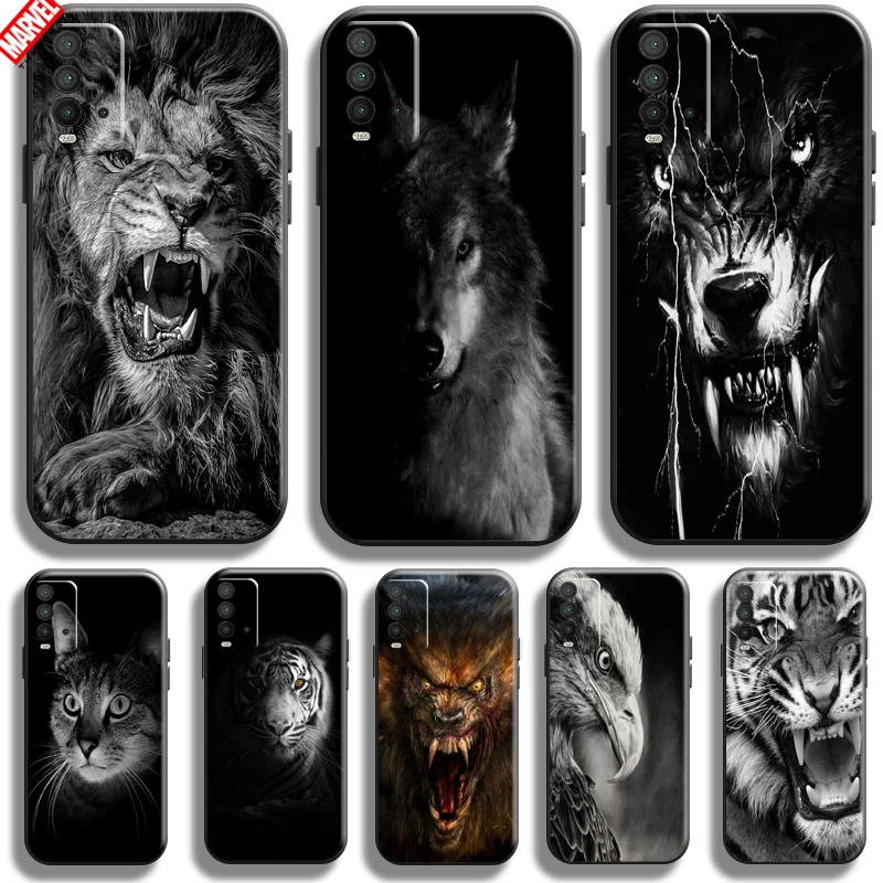 

Чехол для телефона Xiaomi Redmi 9T, силиконовый мягкий черный чехол с изображением тигра, Льва, орла, собаки, кота, волка, для Redmi 9T